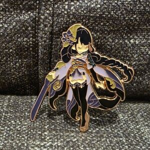 Elegant Enamel Pin with Gold Accents